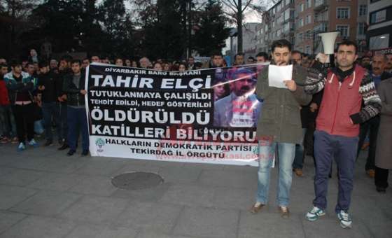 Diyarbakır`da Öldürülen Tahir Elçi İçin Çorlu`da Basın Açıklaması Düzenlendi
