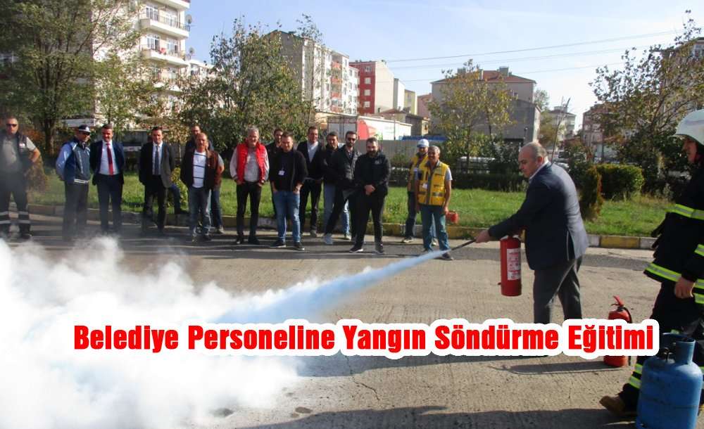 Belediye Personeline Yangın Söndürme Eğitimi 