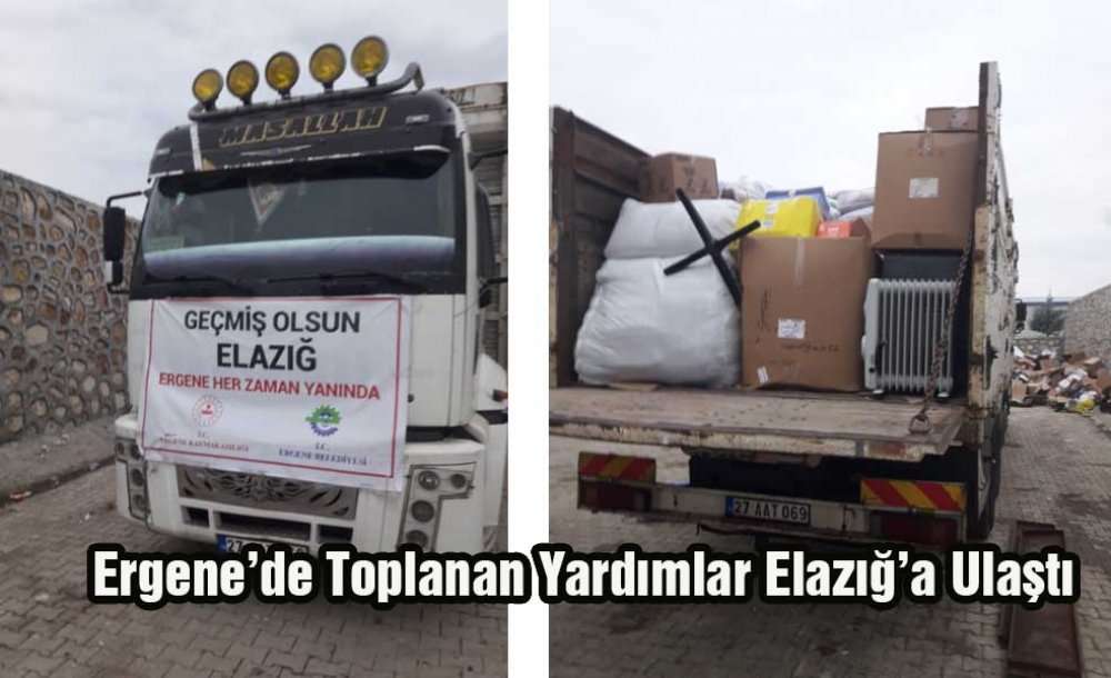 Ergene'de Toplanan Yardımlar Elazığ'a Ulaştı
